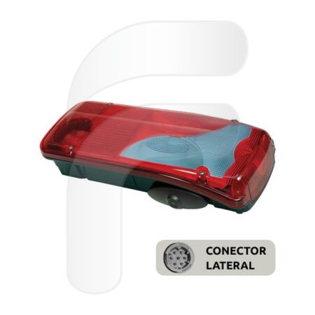 PILOTO TRASERO UNIVERSAL LC8 MAN TGA - TGL - TGM - TGS - TGX 2005 DERECHO RETROALARMA LUNA AZUL CONECTOR LATERAL AMP 7 PINES