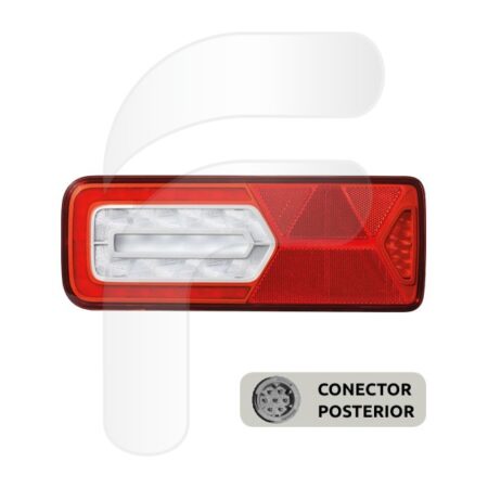 PILOTO TRASERO UNIVERSAL IZQUIERDO LED DINAMICO CON TRIANGULO CATADRIOPTICO CONECTOR AMP 7 PINES